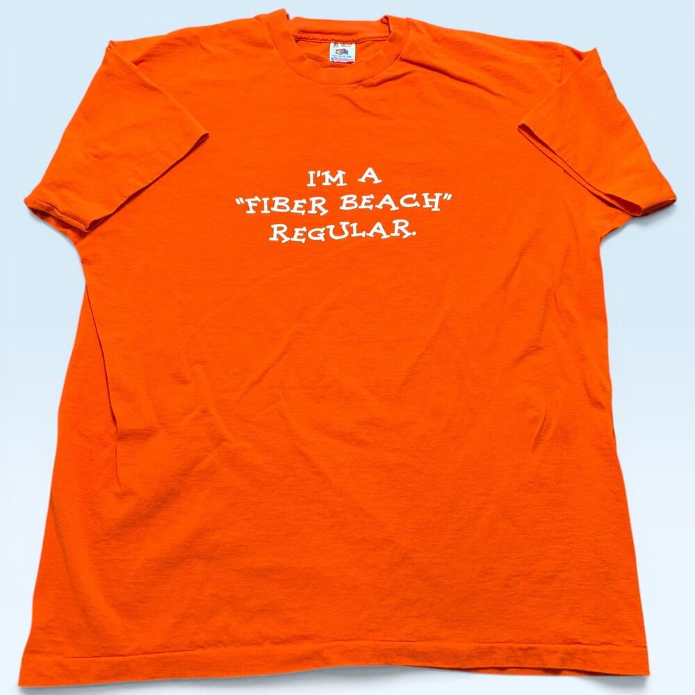 Vintage Maalox Shirt Mens XL Orange Fiber Beach Regular Tee T-Shirt Made USA 90s